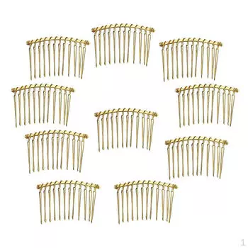 12 расчесок для волос с металлическими направляющими, свадебный головной убор для чародеев, золотой, как