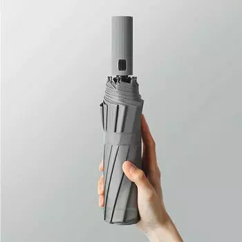 12 ребристых косточек автоматический черный клеевой складной полностью автоматический дождевик для мужчин и женщин ветрозащитный большой 3 складных зонта подарочный зонтик