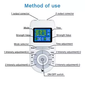 12 режимов стимулятор мышц электронный импульсный массажер TENS EMS машина массажер электрическое низкочастотное устройство для физиотерапии