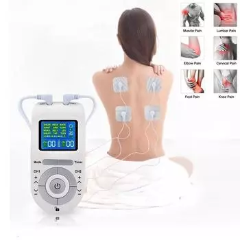 12 режимов Tens Machine Unit с 4 электродными подушечками для облегчения боли, импульсного массажа, EMS, стимуляции мышц Tens Electroestheticador белый