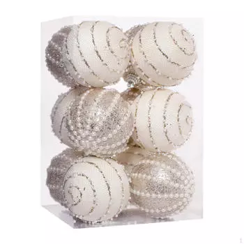 12 Рождественских Шаровых Украшений Подвесные Украшения на Елку День Рождения бежевый