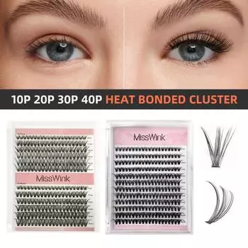 12 рядов 3D имитация ресниц термоплавкие тонкие мягкие многоразовые одиночные пучковые накладные ресницы для длительной красоты 1