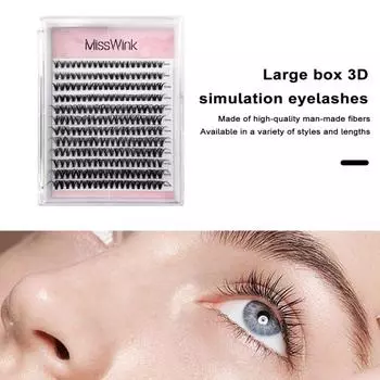 12 рядов 3D имитация ресниц термоплавкие тонкие мягкие многоразовые одиночные пучковые накладные ресницы для длительной красоты 1