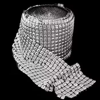 12 рядов, 9,5 см, лента-цепочка со стразами, планки для рукоделия, украшения, шитье, аппликация, серебро, 10 ярдов