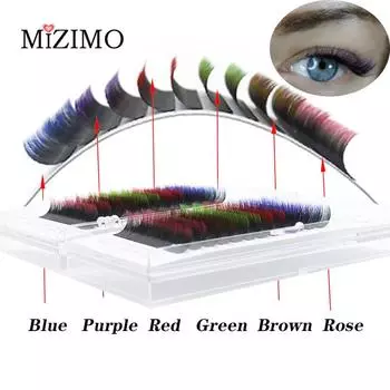 12 рядов черного градиента, 6 смешанных цветов, ресницы для макияжа глаз, эффектные ресницы, натуральное наращивание. 8-15 мм, К/Д, 0,07 мм 0.07mm--C--8mm