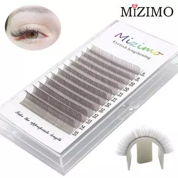 12 рядов цветных одинарных привитых накладных ресниц, серые инструменты для макияжа глаз, естественное наращивание, эффектные ресницы для макияжа. MIX(8-13mm)--0.07mm--C серый