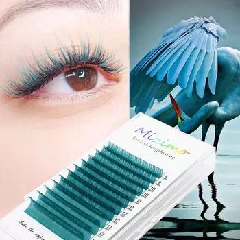12 рядов накладных ресниц небесно-голубого цвета, естественно мягкие и длинные, эффектные ресницы, инструменты для макияжа MIX(8-13mm)--0.07mm--C