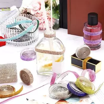 12 рядов стразов, самоклеящаяся лента, хрустальные стразы, наклейка, алмазная лента, стразы своими руками, искусство, ремесло, украшение для телефона автомобиля 2.7CM ярко-красный