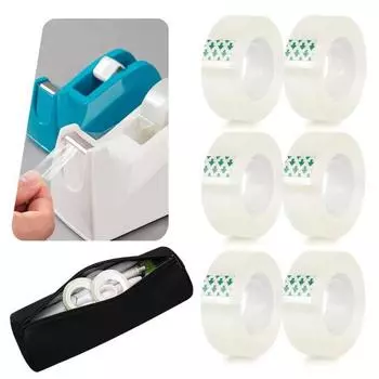 12 рулонов клейкой ленты с хорошей липкостью, прозрачная лента для упаковки подарков, 1,8 см, легко рвется, гладкая, режется, клейкая лента для ремонта бумажных коробок 12pcs