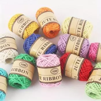 12 рулонов/мешок винтажная веревка для шитья своими руками нить шпагат джутовая лента поделки банты ручная работа вечеринка рождество свадьба украшения Mix color
