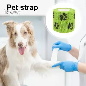 12 рулонов ремней для домашних животных с рисунком когтей, самоклеящиеся повязки, дышащие эластичные повязки для домашних животных для собак, кошек, когтей, растяжений, отеков 5cm жёлтый