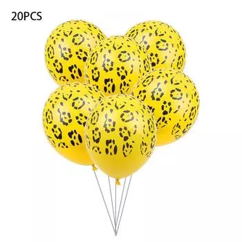 12 Safari Inches Theme Party Decorations Jungle Animal Baloons Balloons Birthday 20Pcs-Leopard