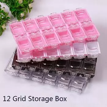 12 сеток, аптечка, модные ювелирные изделия, серьги, бусины, прозрачный розовый органайзер, коробка для хранения, пластиковый чехол для хранения, портативный уникальный белый