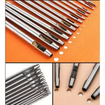 12 /Sets Leather Punching Round Punching Material Punching Hole Opening Diy Manual Leather Goods Punching Tools 0.5-6mm