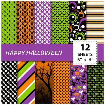 12 Sheets Of Hand Account Material Paper Black Halloween Hand Account Material Paper Scrapbook Scrapbook Cardboard Diy 15cm*15cm