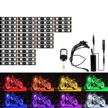 12 шт. 108LED Мотоцикл Квадроцикл RGB LED Неоновая Подсветка Комплект Светодиодных Лент Пульт Дистанционного Управления