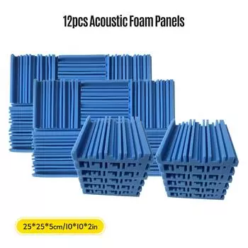 12 шт. 10*10*2 дюйма, студийные акустические пенопласты высокой плотности, звукоизоляционные пенопластовые огнезащитные панели 6pcs синий