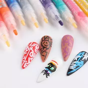 12 шт., 12 ручек для рисования, водостойкая гладкая живопись, сделай сам, ремесла, цвета, маркер для рисования ногтей