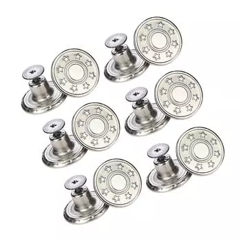 12 шт. 17 мм джинсовых пуговиц для ремонта джинсовых брюк, замена маленькой серебряной звезды