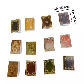 12 шт. 1:12 кукольных домиков, миниатюрная книжная модель, блокнот, ролевые игры, декор кукольного дома