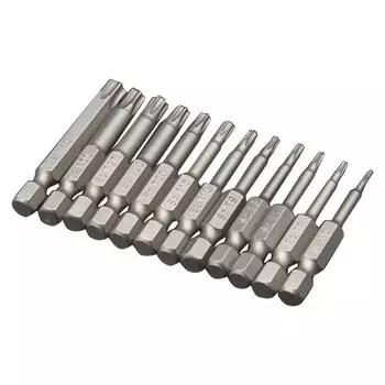 12 шт. 1/4 дюйма отвертка Torx с шестигранным хвостовиком, дрель, магнитный адаптер T5 T7 T8 T9 T20 T25 T27 T30 T40