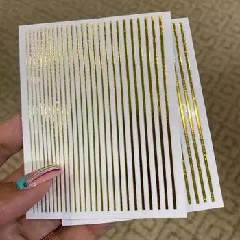 12 шт./1 шт. наклейки-полоски для ногтей, золотые/серебряные металлические кривые ленты, самоклеящиеся слайдеры, наклейки для маникюра и дизайна ногтей