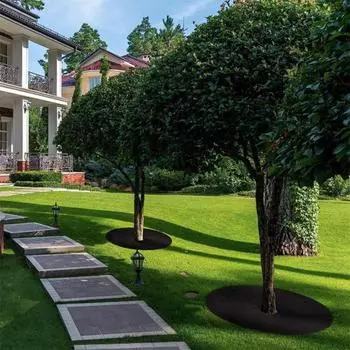 12 шт. 20,5-дюймовое кольцо для мульчирования деревьев, многоразовый барьерный коврик для деревьев от сорняков, разлагаемая ткань