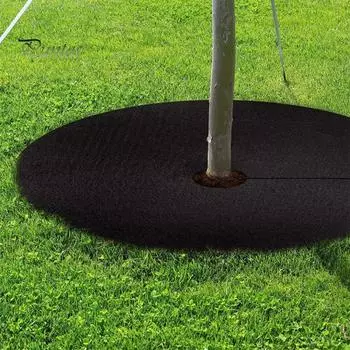 12 шт. 20,5-дюймовое кольцо для мульчирования деревьев, многоразовый защитный коврик от сорняков для деревьев, разлагаемый тканевый защитный коврик для защиты корней от сорняков чёрный