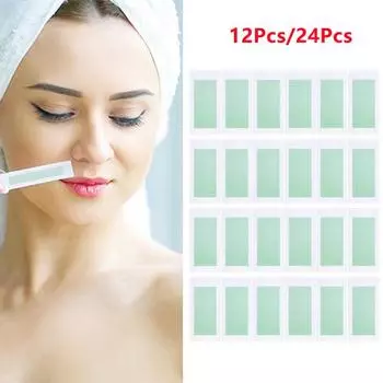 12 шт./24 шт., профессиональные восковые полоски для удаления волос, восковая салфетка, наклейка для лица, ног, губ, бровей, ног, рук, тела, удаление волос