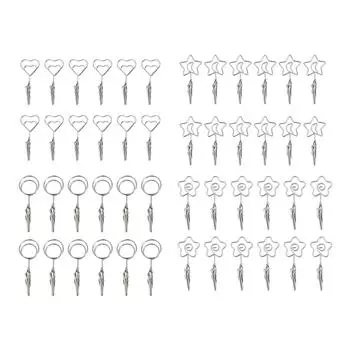 12 шт. 2,8 дюйма двуглавый зажим для заметок, металлический держатель для карточек, проволочный зажим для фото для подвешивания фотодисплея Flower Shape