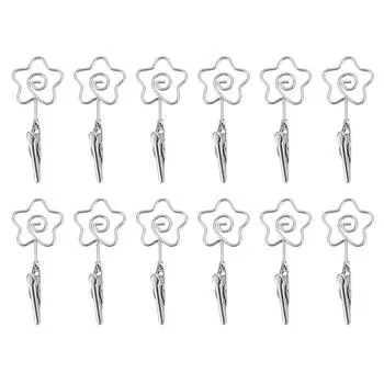 12 шт. 2,8 дюйма двуглавый зажим для заметок, металлический держатель для карточек, проволочный зажим для фото для подвешивания фотодисплея