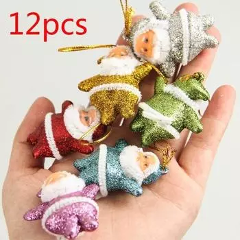 12 шт. / 2 компл. Рождественские украшения в виде капли многоцветная вечеринка Санта-Клауса рождественская елка подвесной декор