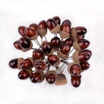 12 шт./2 связки искусственных фруктов, желудей, мини-пенопластовых поддельных орехов, шишек, овощей, ягод, цветов для украшения свадебной рождественской елки 12pcs