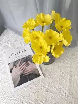 12 шт. 34 см стебли искусственных цветов из искусственной кожи Real Touch поддельные цветы для украшения гостиной свадебные букеты корсажи цветочные композиции синий