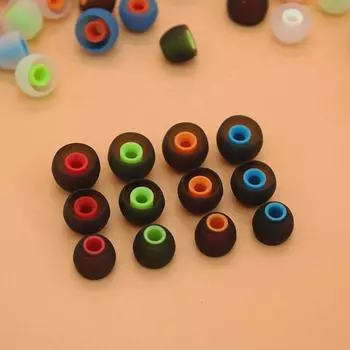 12 шт. 3,8 мм цветные мягкие наушники-вкладыши амбушюры силиконовые вкладыши S белый/красный