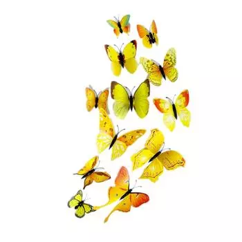 12 шт. 3D бабочки настенные наклейки художественная наклейка ПВХ украшение для дома магазин свадьба своими руками синий
