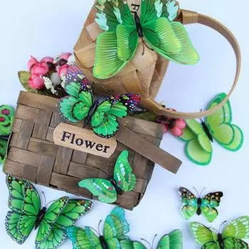 12 шт. 3D двухслойные трехмерные наклейки на стену в виде бабочек для декора гостиной, свадьбы, настенного искусства, магнитные наклейки своими руками