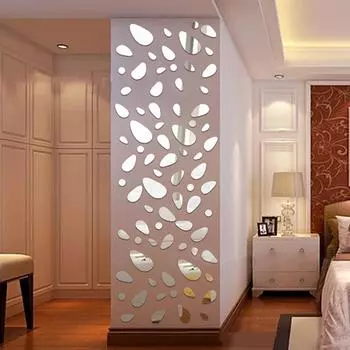 12 шт. 3D-наклейка на стену, эллиптическое зеркало, акриловая наклейка на стену для гостиной, художественного дома, фестиваля, свадебного декора, наклейка своими руками серебряный