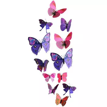 12 шт. 3D ПВХ бабочка художественная наклейка DIY украшение для дома настенные наклейки белый
