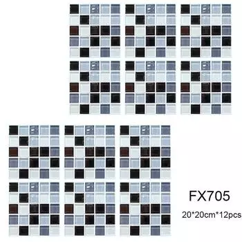 12 шт. 3D самоклеящиеся наклейки на стену, имитация европейской геометрической плитки, наклейки 20x20x10cm