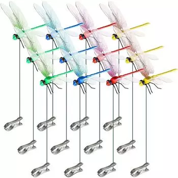 12 шт. 3D-зажимы для столбов в виде стрекозы для садовых украшений, 4 цвета