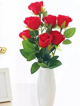 12 шт. 48 см искусственные розы искусственные розы цветы искусственный цветок для свадебного букета подарок на день святого валентина украшение стола на день рождения свадьба шелковые розы белый