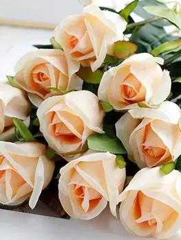 12 шт. 48 см свадебный букет искусственные розы цветы искусственный цветок для подарка на день святого валентина домой день рождения свадьба украшение стола шелковые розы белый