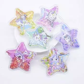 12 шт. 50 мм напечатанные красочные звездочки пайетки аппликации для девочек своими руками головные уборы клипсы бант подвеска декор аксессуары нашивки для одежды розовый