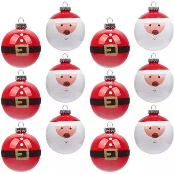 12 шт. 6 см окрашенные елочные шары подвеска красный белый гальванизированный рождественские подвесные шары набор многоразовый пластик other