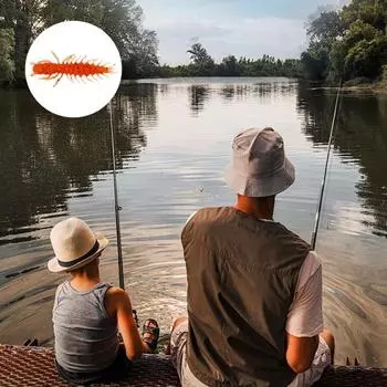 12 шт. 7,5 см/3,82 г силиконовая водная приманка в виде многоножек со светоотражающими блестками, реалистичная искусственная мягкая приманка для креветок, уличная пресноводная соленая рыбалка оранжевый