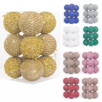 12 шт. 8 см елочные шары украшение большой блеск белый красный рождественская елка подвеска украшение для дома 2025 новогодний подарок 8cm королевский синий