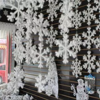 12 шт. 8 см Модная новогодняя елочная подвеска Рождественские снежинки для Brincos Рождественский подарок 01