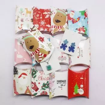 12 шт. 9x7x2,5 см новые подарочные пакеты, коробки для подушек, бумажная упаковка для вечеринок, мешочки для украшений 12 box