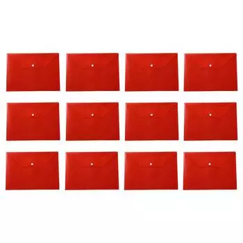 12 шт. А4 пластиковые конверты прозрачные папки с карманом для этикетки информационный органайзер для домашнего офиса красный/этикетка red/label pocket